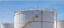 Large steel storage tanks